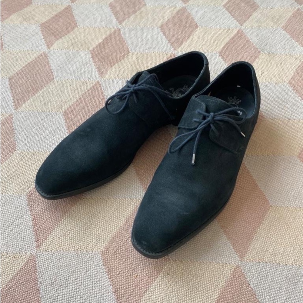 Barker Black Wallace in Charcoal Suede